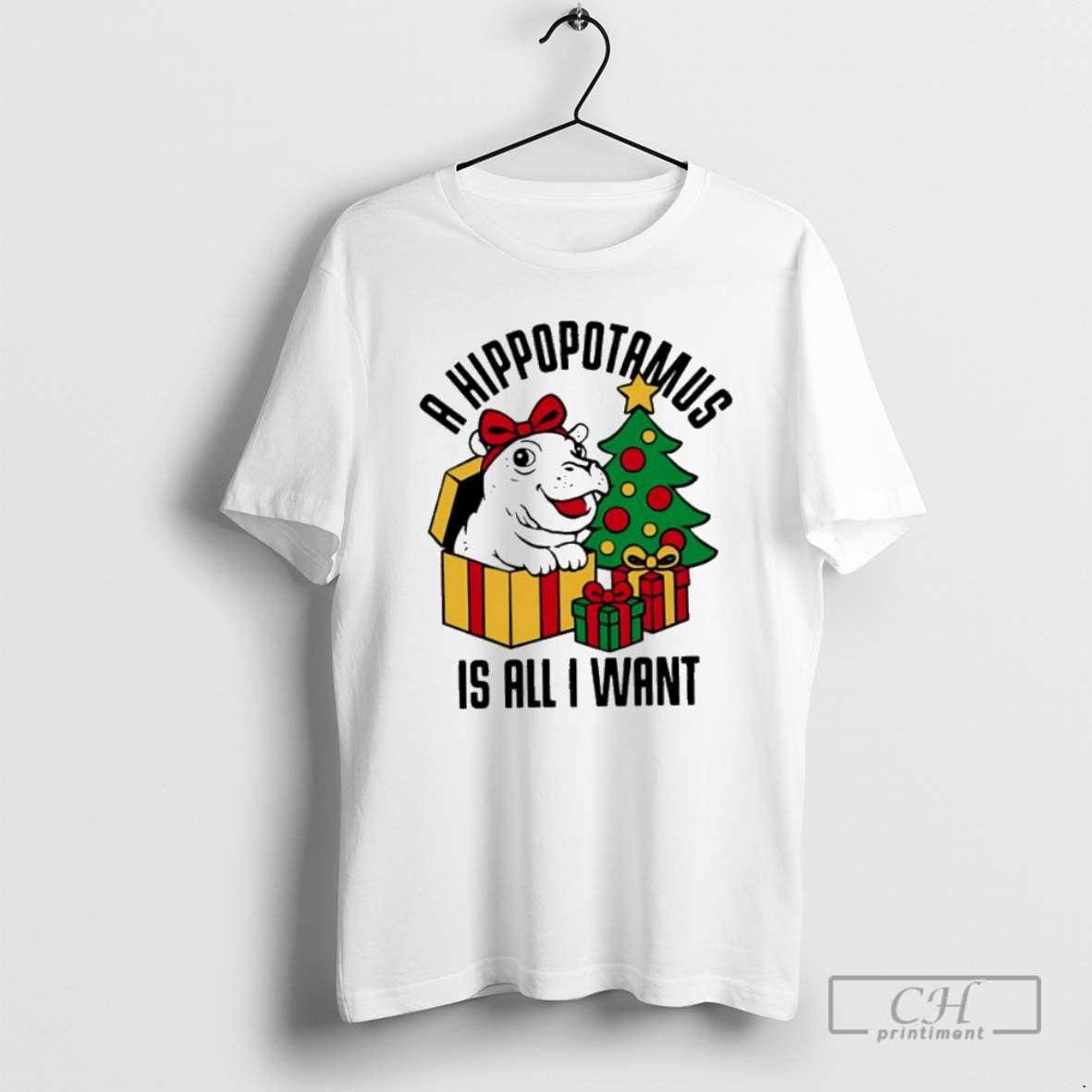 Premium A Hippopotamus Is All I Want Christmas Shirt Sweater Hoodie, Sweatshirt | PrintMintTees.com