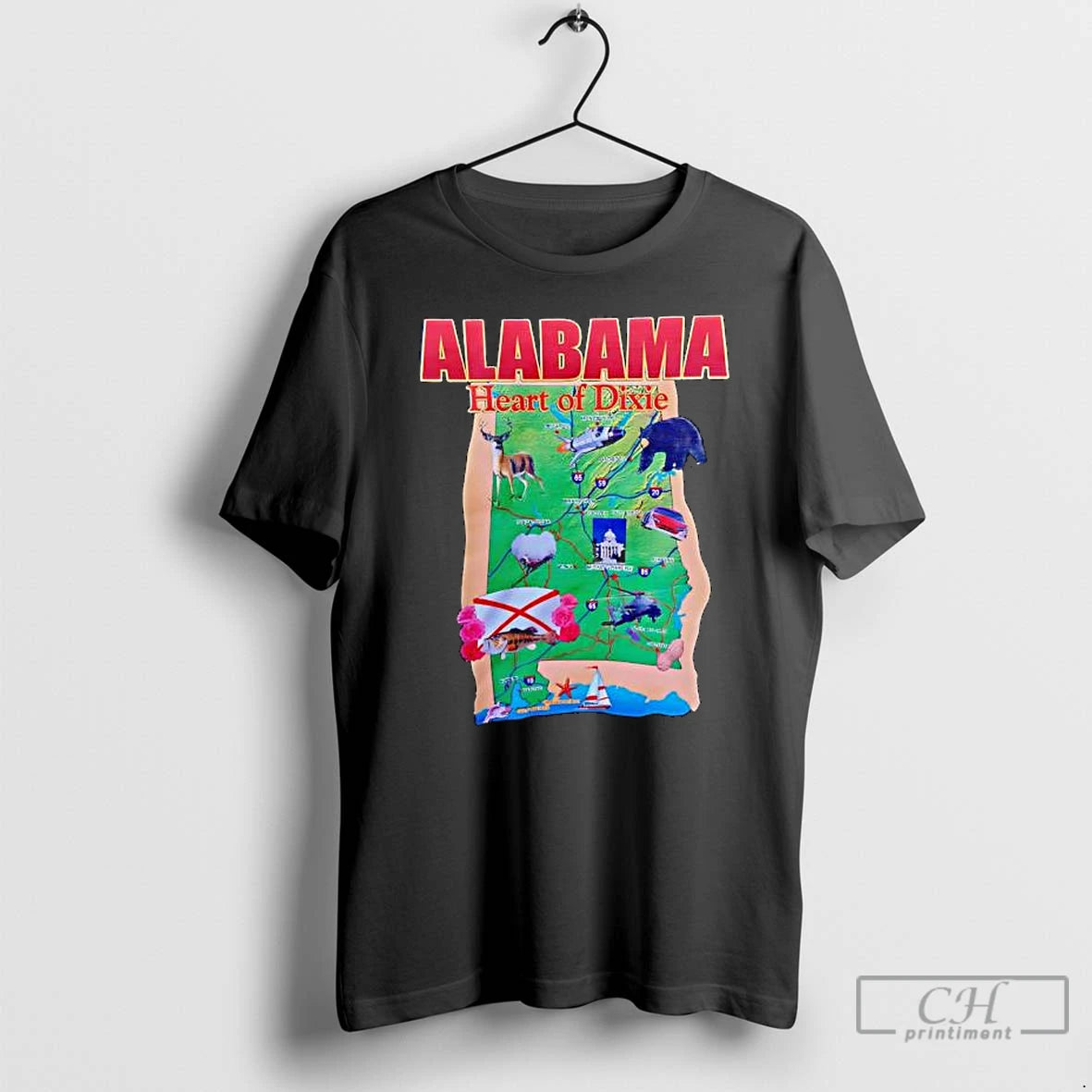 Premium Alabama Heart Of Dixie Animals Graphic T-Shirts, Hoodie, Sweatshirt | PrintMintTees.com