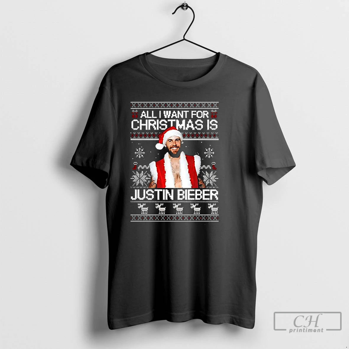 Premium All I Want For Christmas Is Justin Ugly T-Shirts, Hoodie, Sweatshirt | PrintMintTees.com