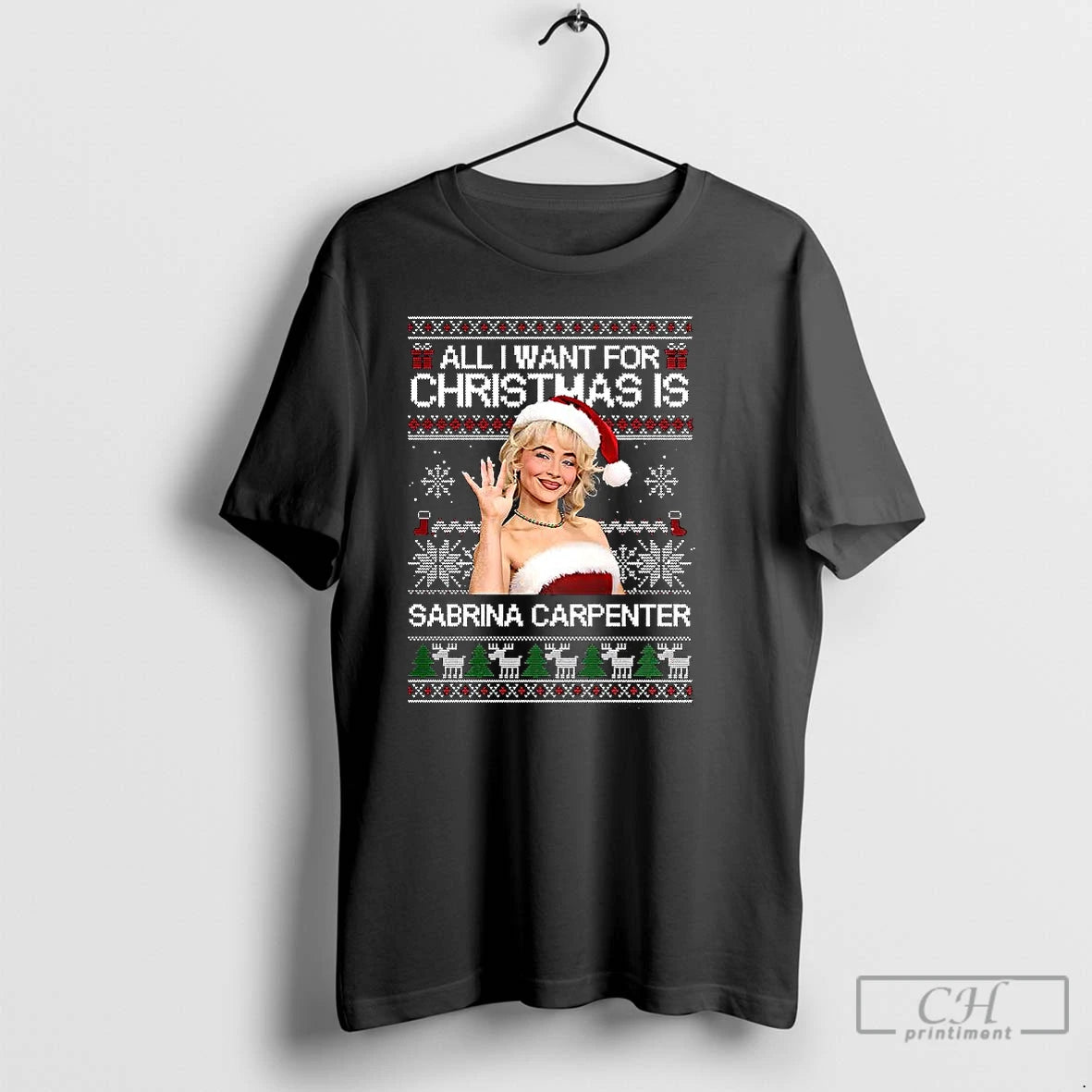 Premium All I Want For Christmas Is Sabrina Ugly T-Shirts, Hoodie, Sweatshirt | PrintMintTees.com