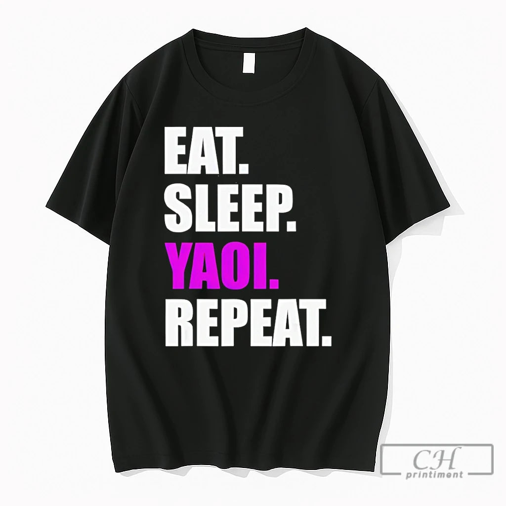 Premium Anime Fan Clothing Eat Sleep Yaoi Repeat