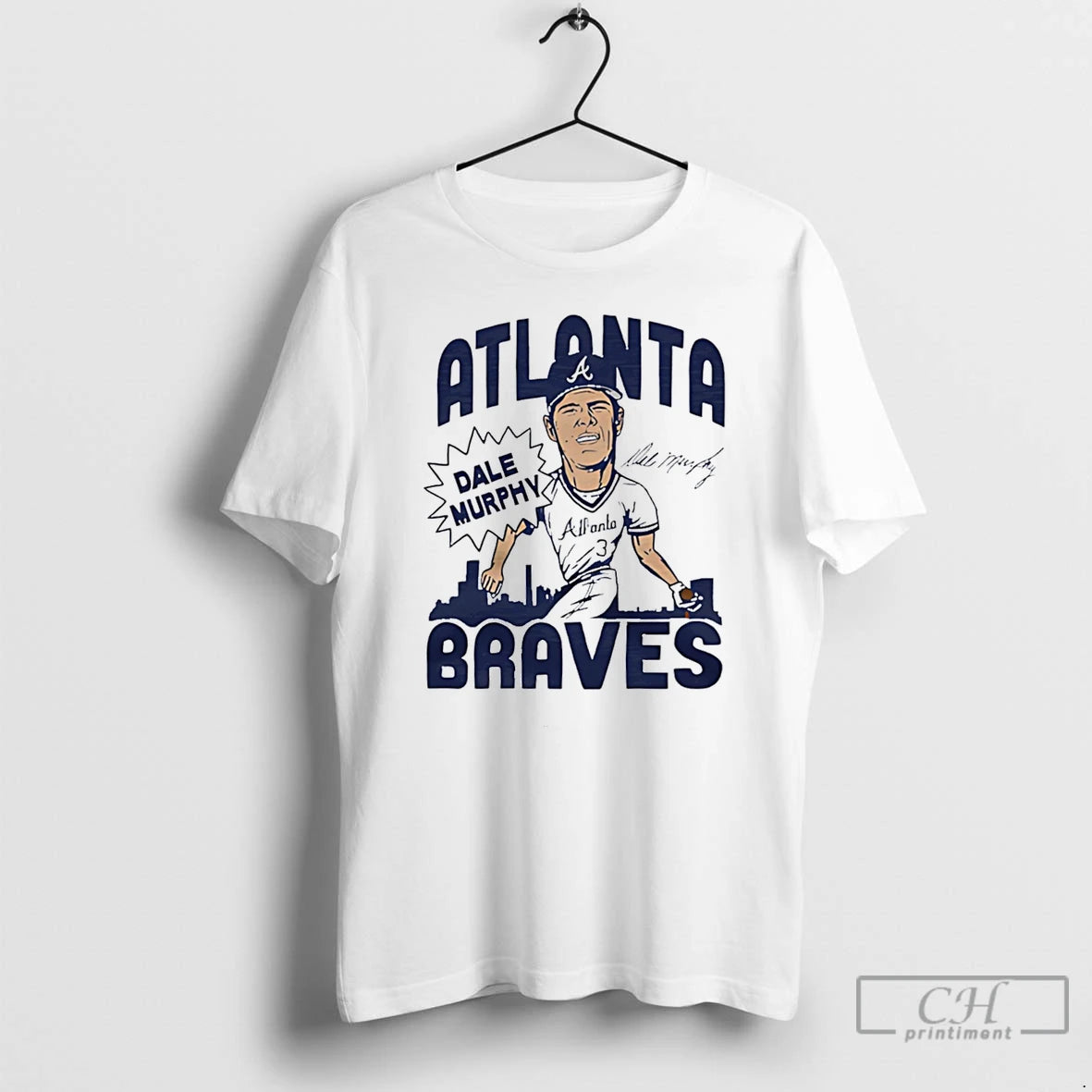 Premium Atlanta Braves Dale Murphy Swing Caricature T-Shirts, Hoodie, Sweatshirt | PrintMintTees.com