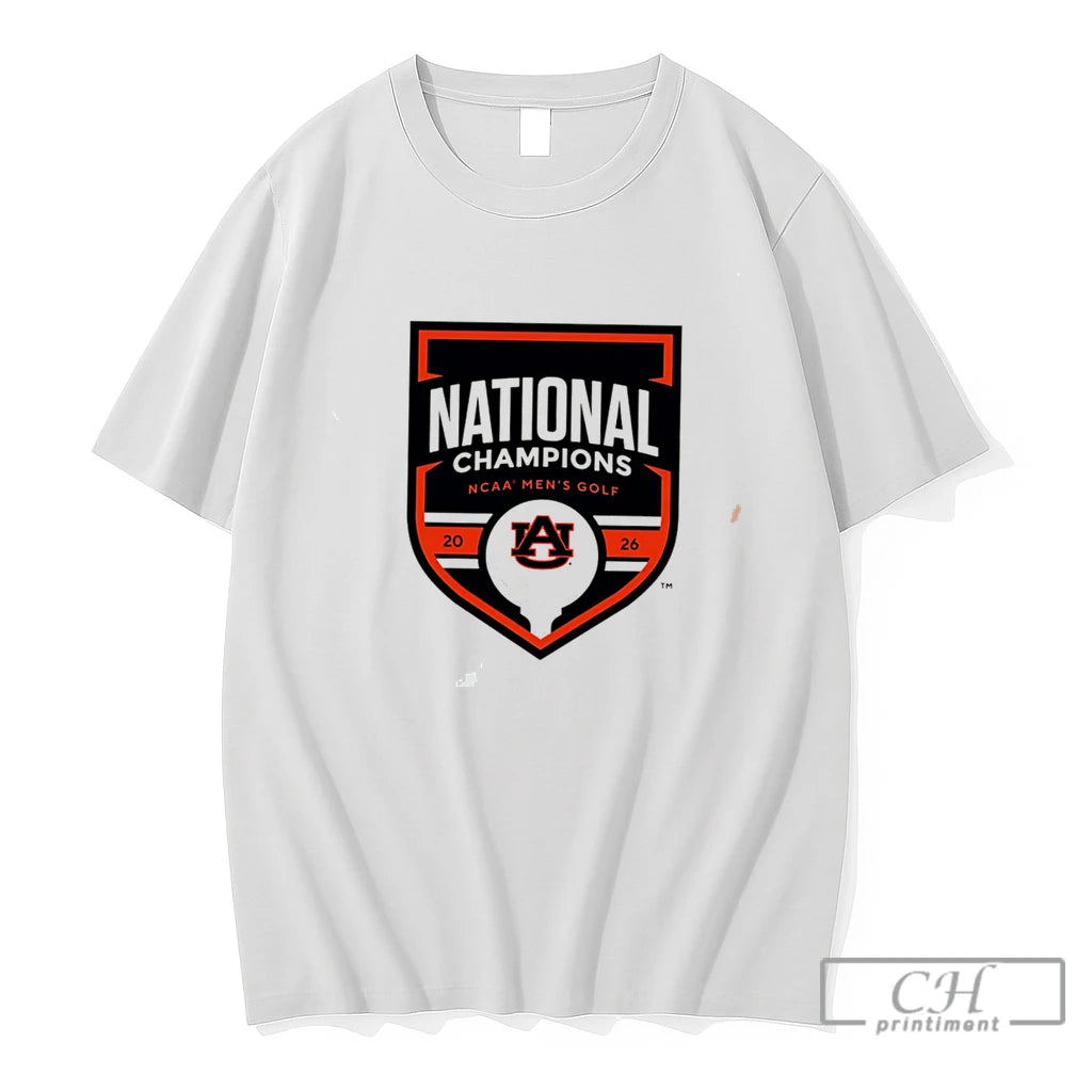 Premium Auburn Tigers 2026 Ncaa Mens Golf National Champions Logo Tee