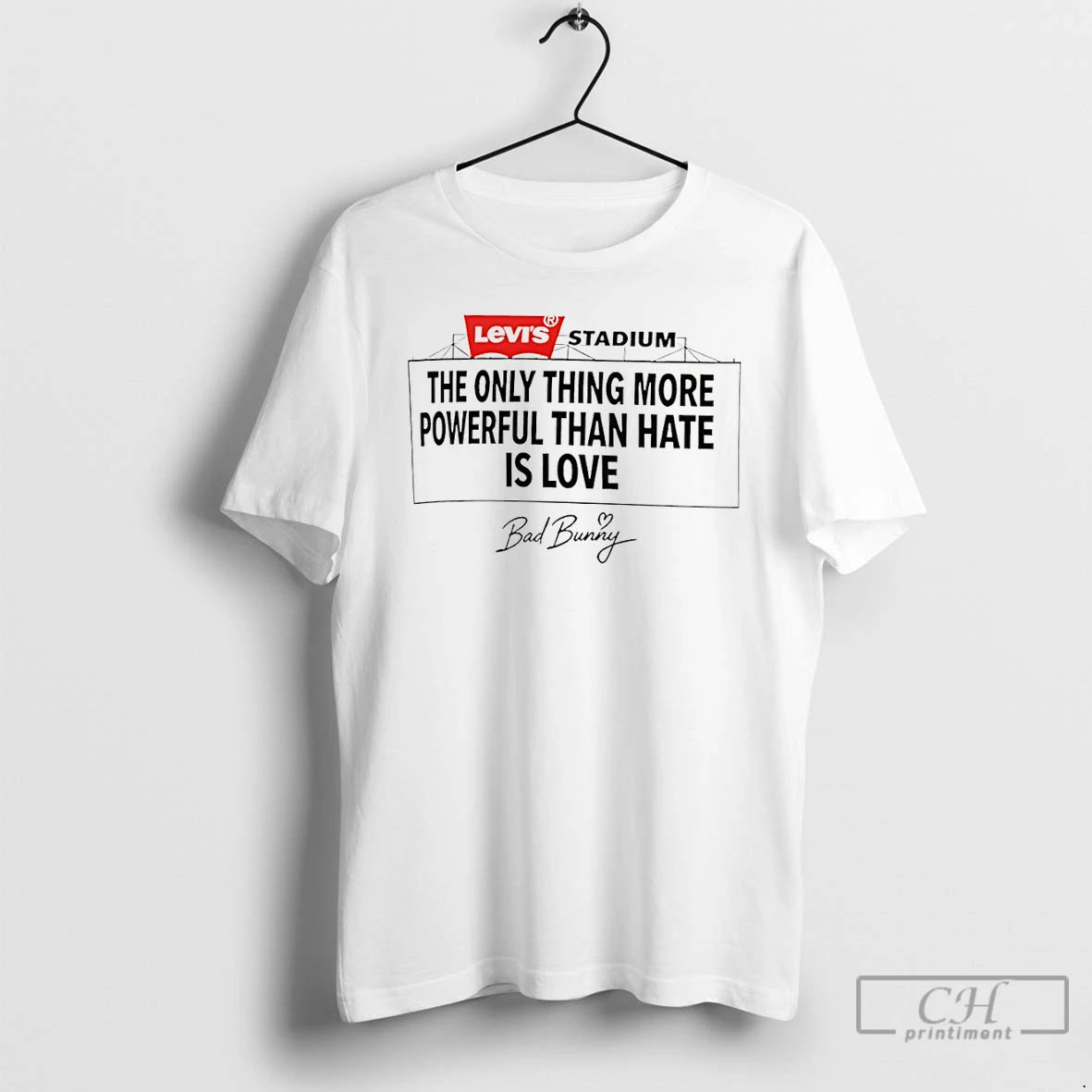 Premium Bad Bunny The Only Thing More Powerful Than Hate Is Love T Shirts Sweater Hoodie, Sweatshirt | PrintMintTees.com