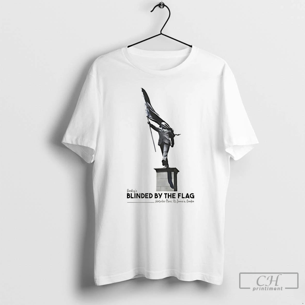 Premium Banksy London Statue Blinded By The Flag