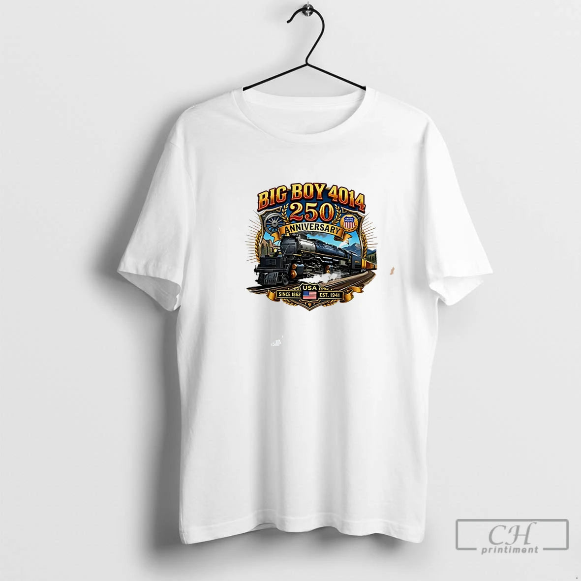 Premium Big Boy 4014 Train Usa 250th Anniversary Tee
