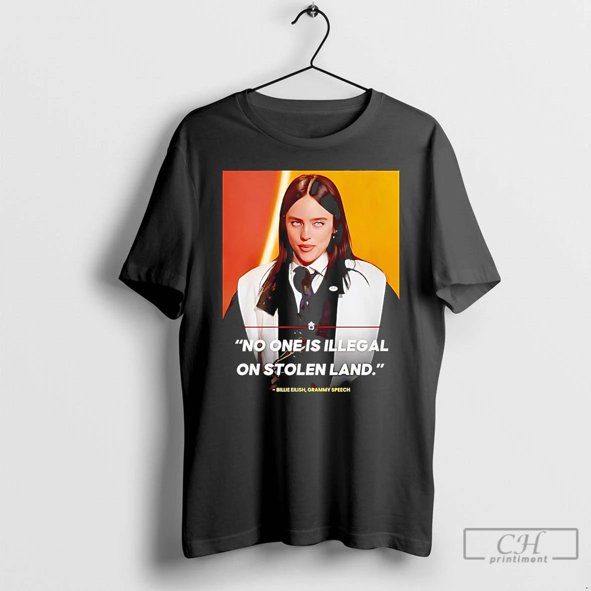 Premium Billie Eilish No One Is Illegal On Stolen Land Viral T-Shirts, Hoodie, Sweatshirt | PrintMintTees.com
