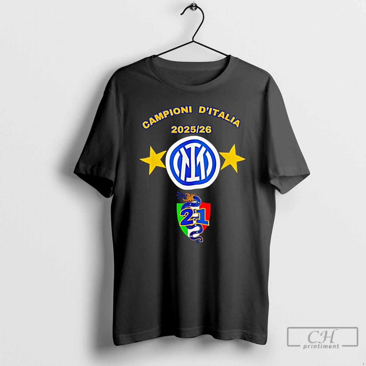 Premium Campioni Ditalia Inter Milan Serie A Champions 2025 26 Nerazzurri Logo T Shirts Sweater