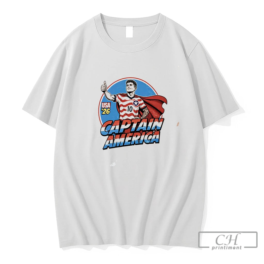 Premium Captain America Usa 26 World Cup Fifa Tee