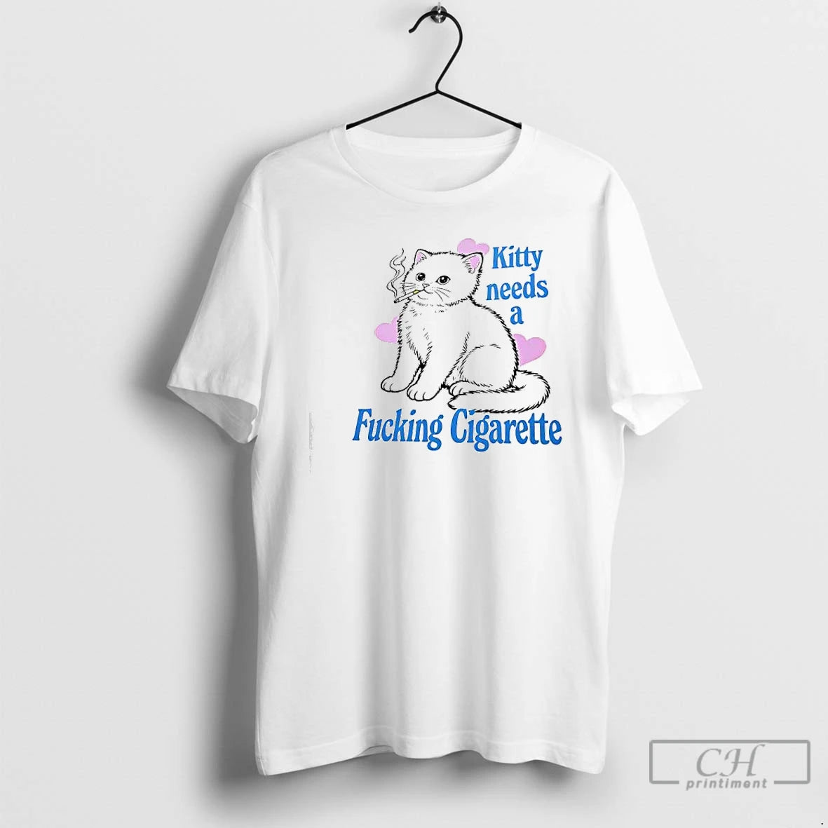Premium Cat Kitty Needs A Fucking Cigarette Graphic T-Shirts, Hoodie, Sweatshirt | PrintMintTees.com