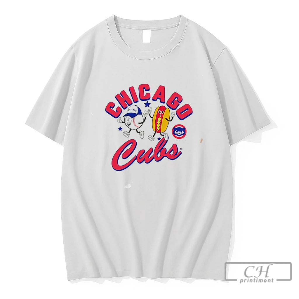 Premium Chicago Cubs Hotdog Preschool Snack Cartoon Tee