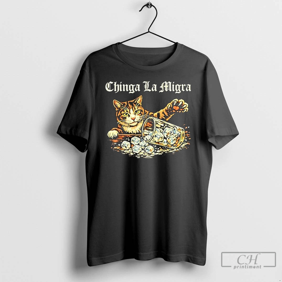 Premium Chinga La Migra Funny Cat Vintage T-Shirts, Hoodie, Sweatshirt | PrintMintTees.com