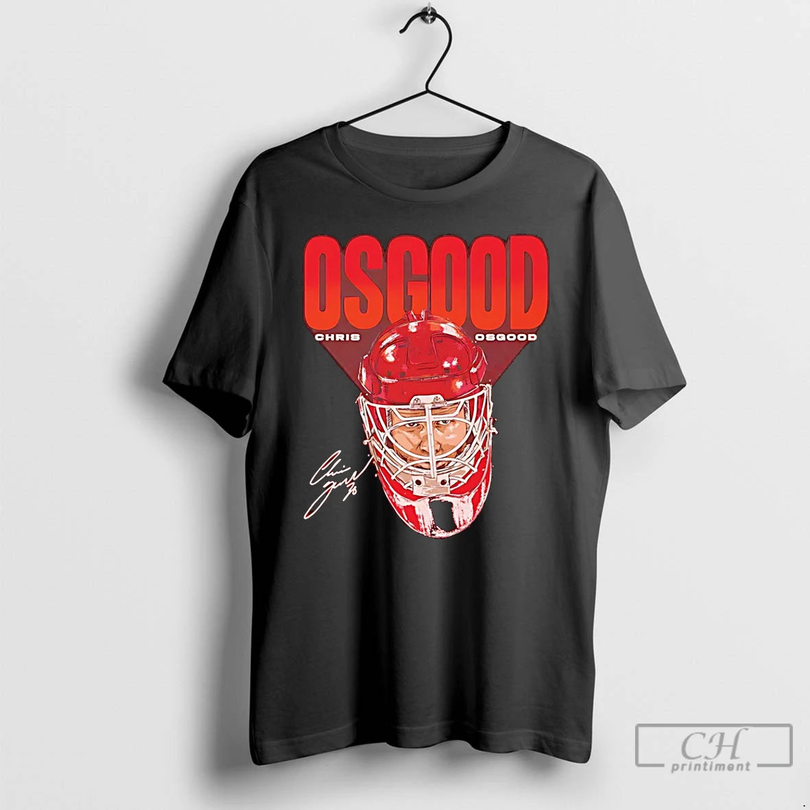 Chris Osgood Detroit Red Wings Big Head Signature T-Shirts, Hoodie, Sweatshirt