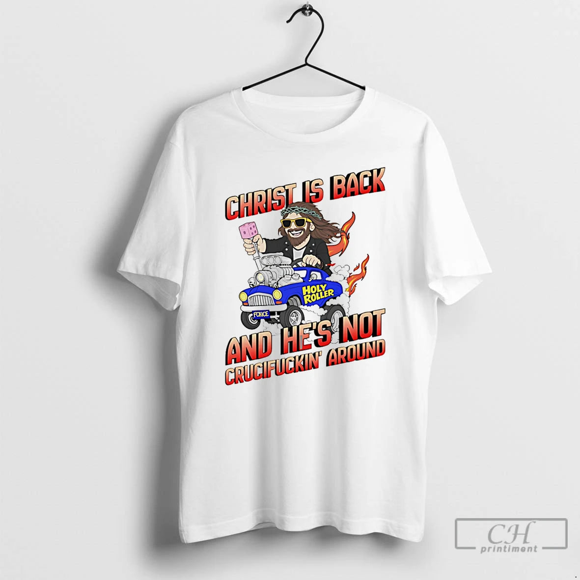 Premium Christ Is Back And Hes Not Crucifuckin Around T-Shirts, Hoodie, Sweatshirt | PrintMintTees.com