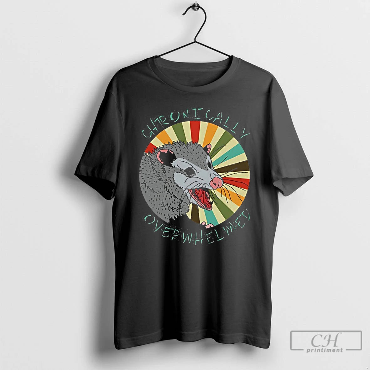 Premium Chronically Overwhelmed Possum Vintage T-Shirts, Hoodie, Sweatshirt | PrintMintTees.com