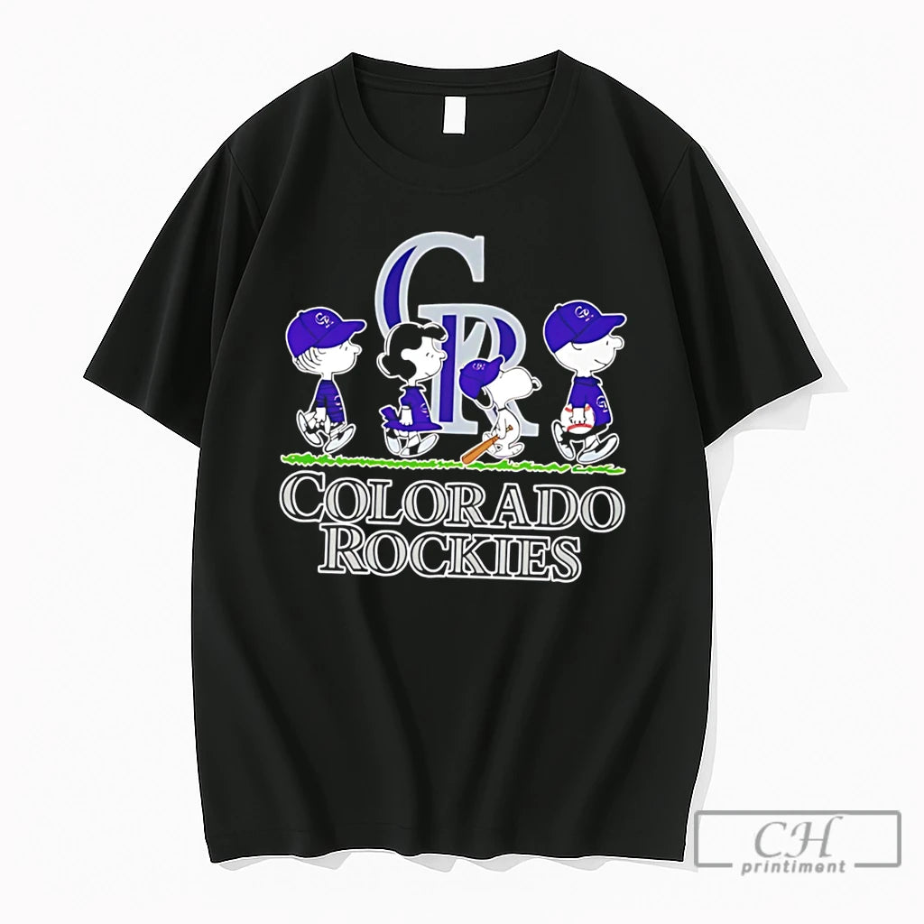Premium Colorado Rockies Peanuts Abbey Road Tee