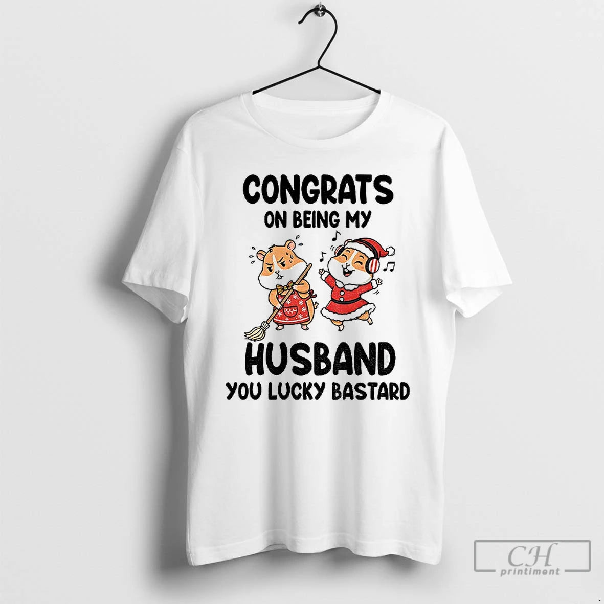 Premium Congrats On Being My Husband You Lucky Bastard T-Shirts, Hoodie, Sweatshirt | PrintMintTees.com