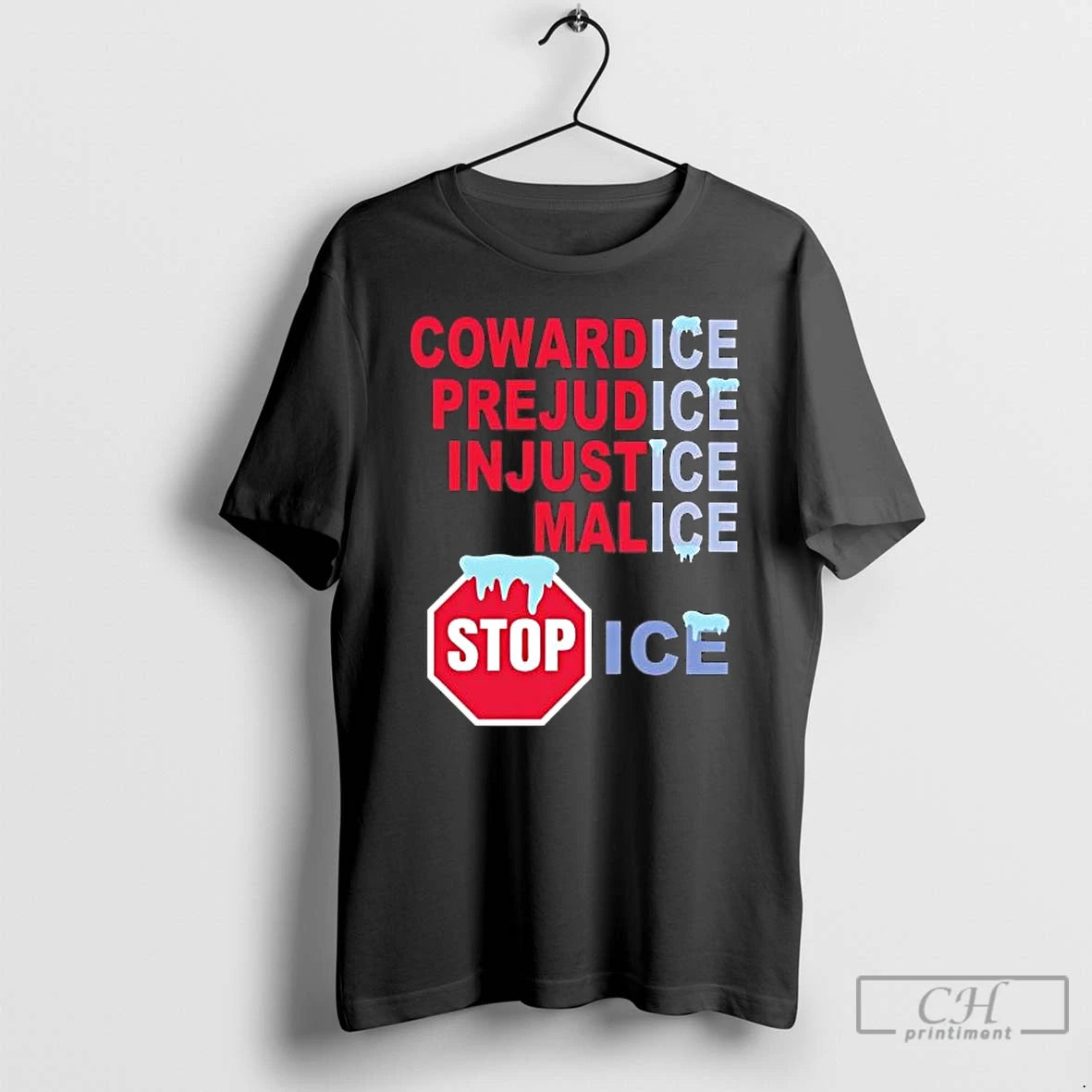 Premium Cowardice Prejudice Injustice Malice Stop Ice Tee Hoodie, Sweatshirt | PrintMintTees.com