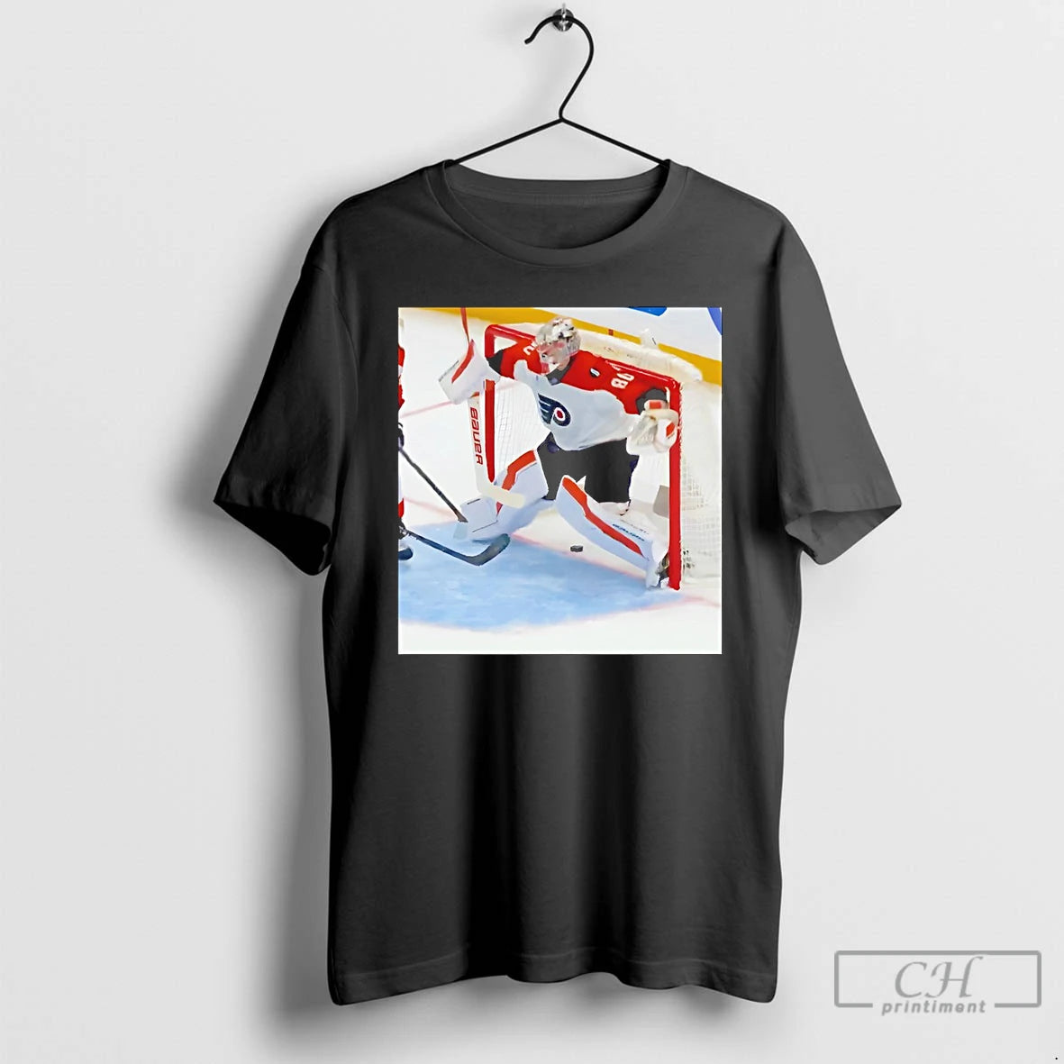Premium Dan Vladar Philadelphia Flyers Playoff Nhl Attempt To Block The Shot Photo T Shirts