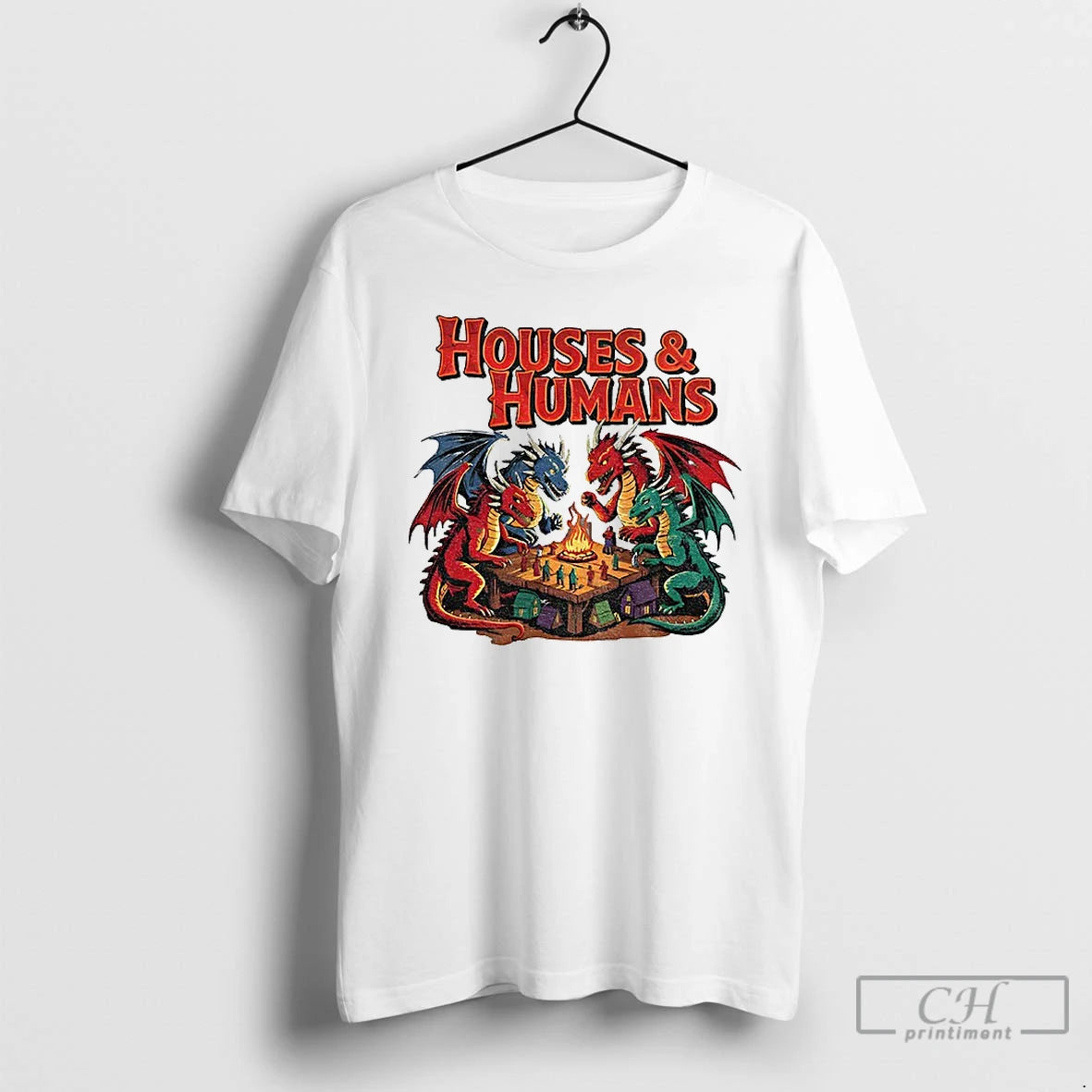 Premium Dungeons And Dragons Houses And Humans Vintage T-Shirts, Hoodie, Sweatshirt | PrintMintTees.com