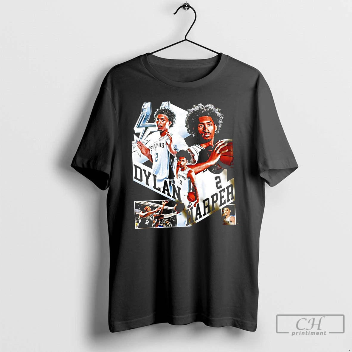 Premium Dylan Harper San Antonio Spurs Basketball Player Graphic Vintage
