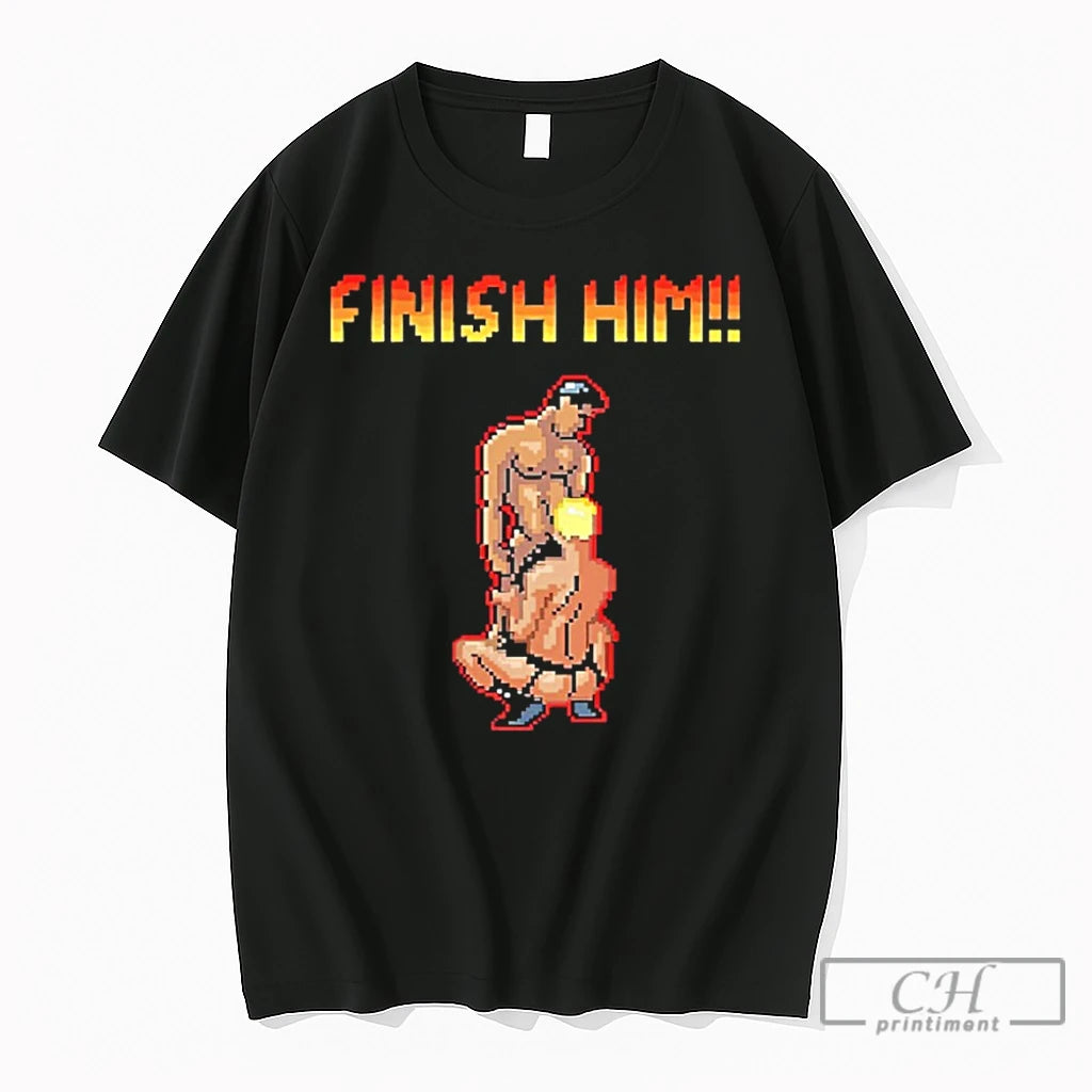 Premium Finish Him Gayming 8bit Gamer Gay Lgbt
