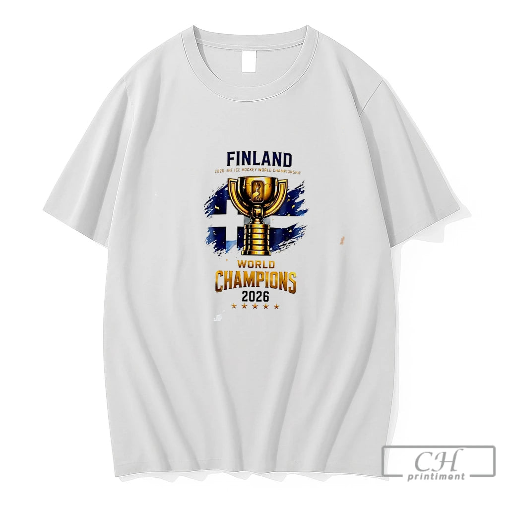 Premium Finland Iihf Ice Hockey World Champions 2026 Trophy Tee