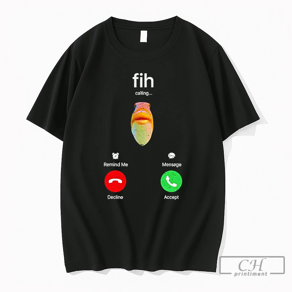 Premium Fish Calling Screen Fih Meme Funny Animal Phone Incoming Mobile Interface T Shirts Sweater