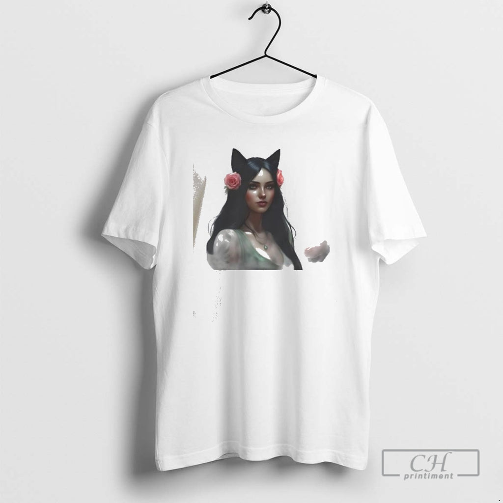 Premium Flower Cat Girl Shirt Sweater Hoodie, Sweatshirt | PrintMintTees.com