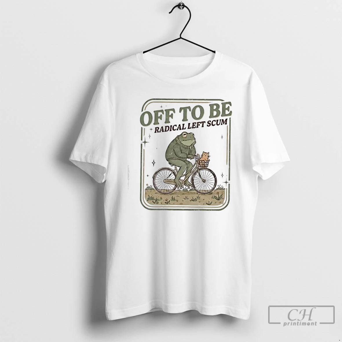 Premium Frog Bicycle Off To Be Radical Left Scum T-Shirts, Hoodie, Sweatshirt | PrintMintTees.com