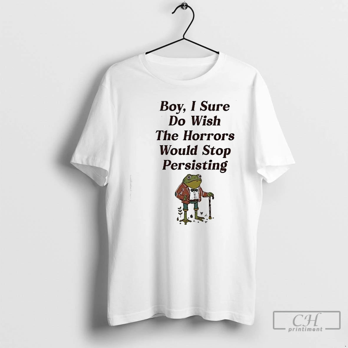 Premium Frog Boy I Sure Do Wish The Horrors Would Stop Persisting T Shirts Sweater Hoodie, Sweatshirt | PrintMintTees.com