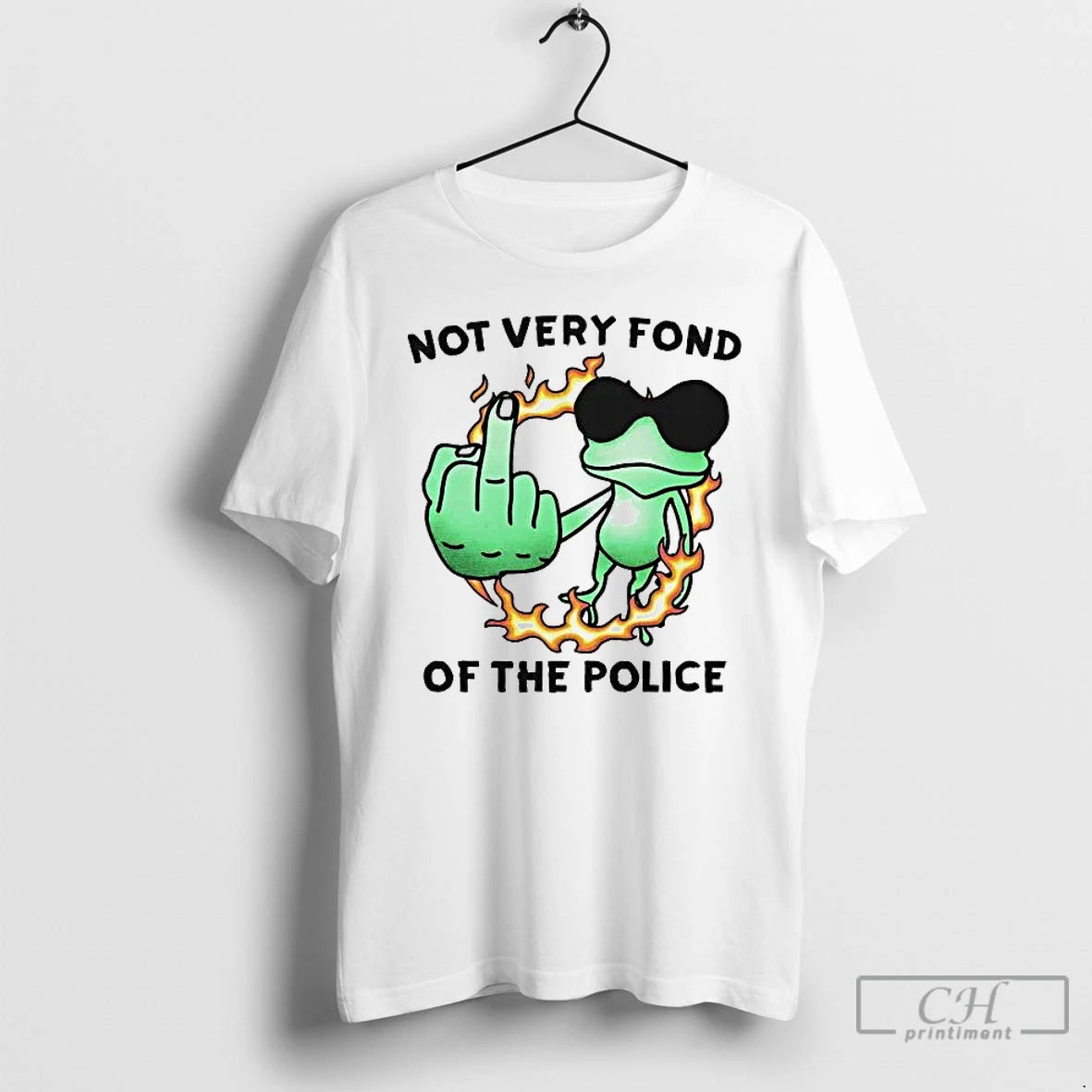 Premium Frog Not Very Fond Of The Police Tee Hoodie, Sweatshirt | PrintMintTees.com
