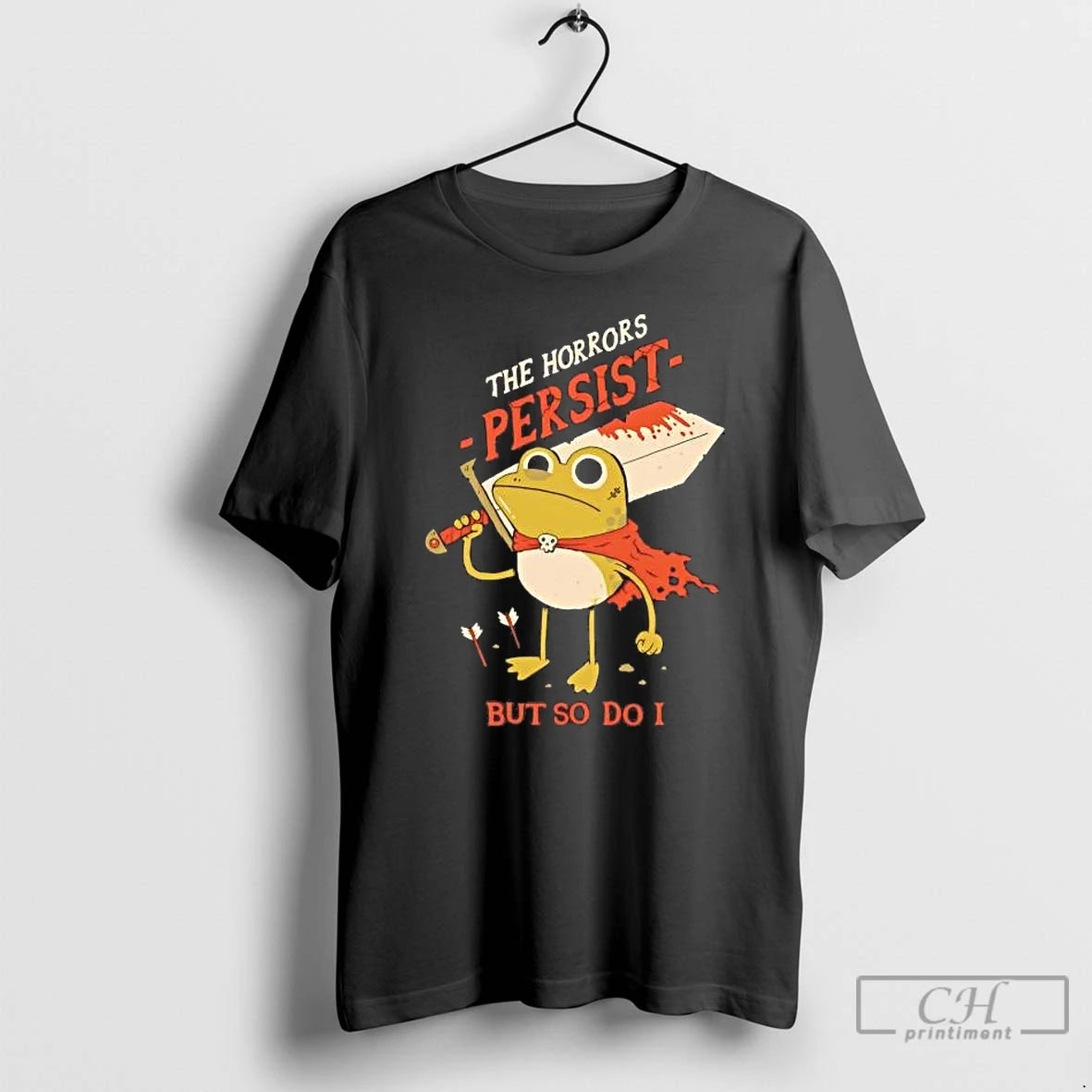 Premium Frog The Horrors Persist But So Do I T-Shirts, Hoodie, Sweatshirt | PrintMintTees.com