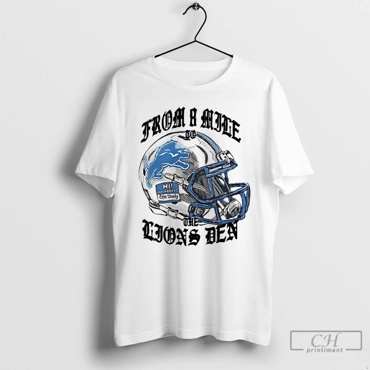 Premium From 8 Mile To The Lions Den Detroit Lions T-Shirts, Hoodie, Sweatshirt | PrintMintTees.com