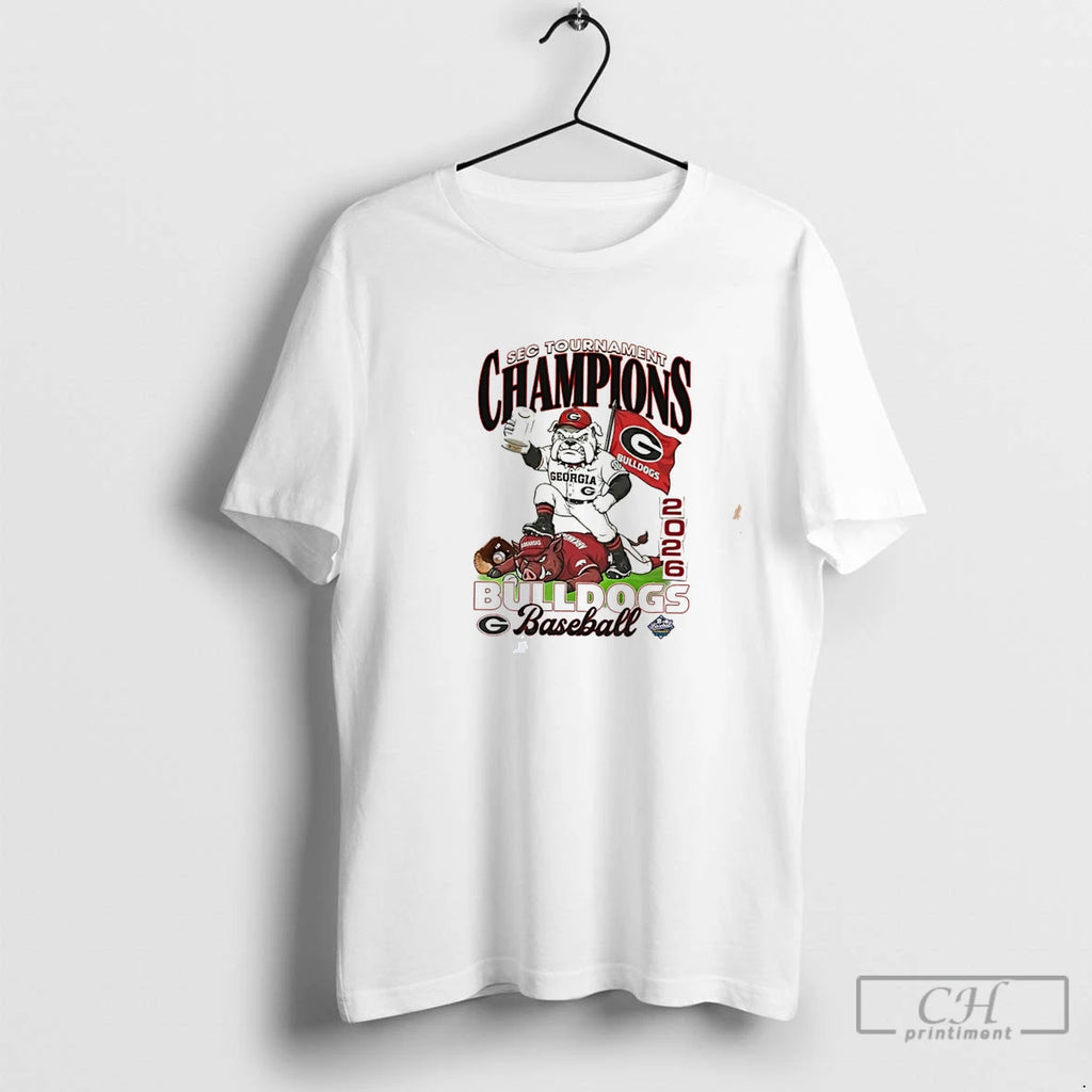 Premium Georgia Bulldogs Baseball Champions 2026 Sec Baseball Tournament Mascot Tee