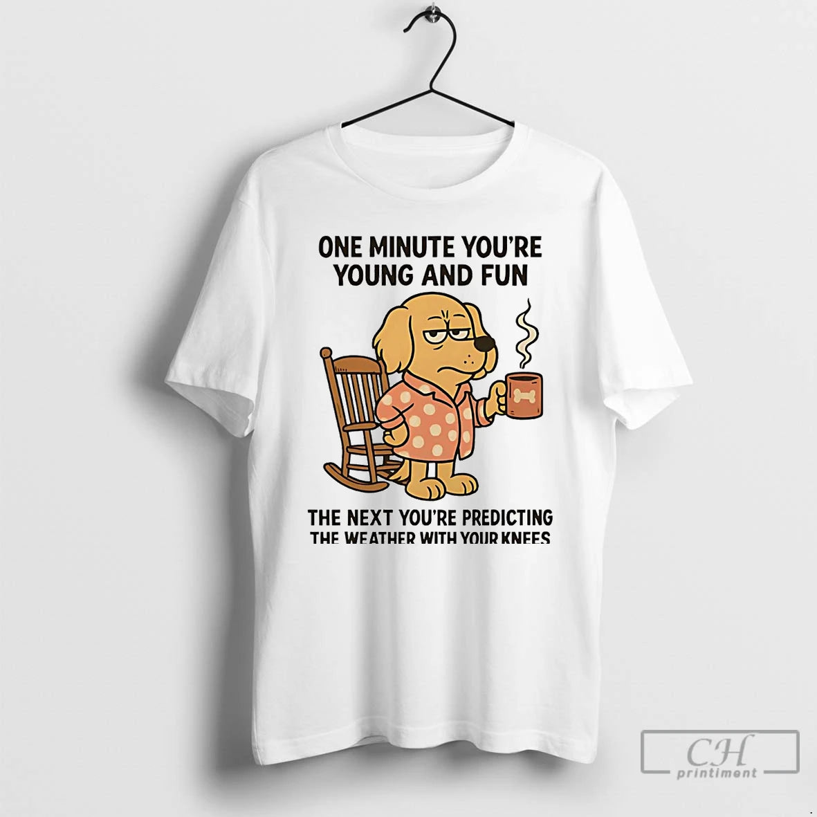 Premium Golden Retriever One Minute Youre Young And Fun T-Shirts, Hoodie, Sweatshirt | PrintMintTees.com