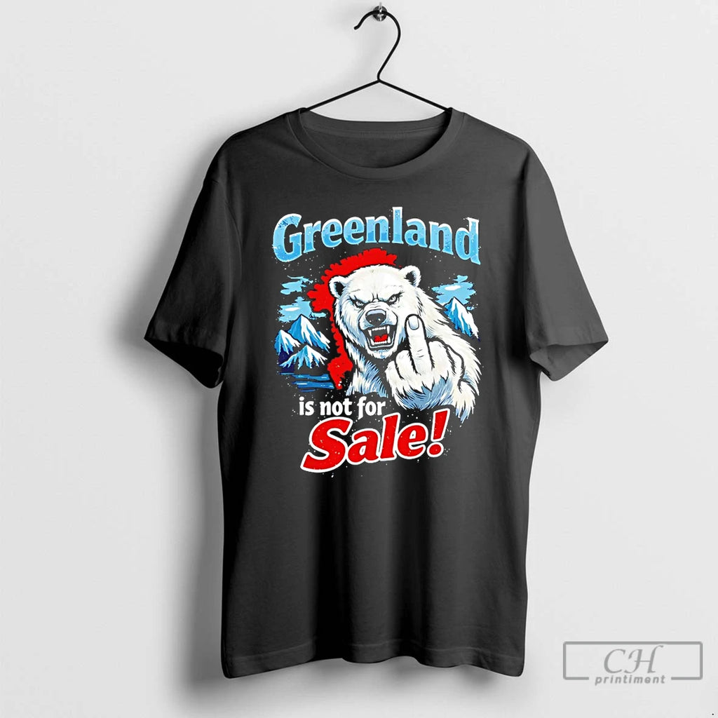 Premium Greenland Is Not For Sale White Bear Middle Finger T-Shirts, Hoodie, Sweatshirt | PrintMintTees.com