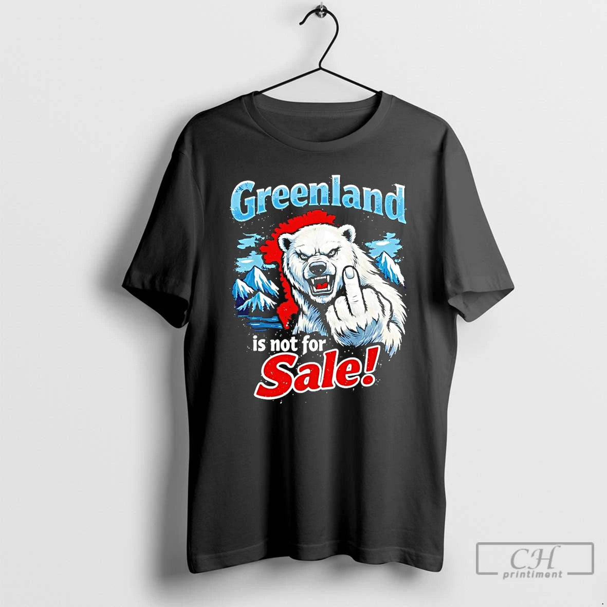Premium Greenland Is Not For Sale White Bear Middle Finger T-Shirts, Hoodie, Sweatshirt | PrintMintTees.com