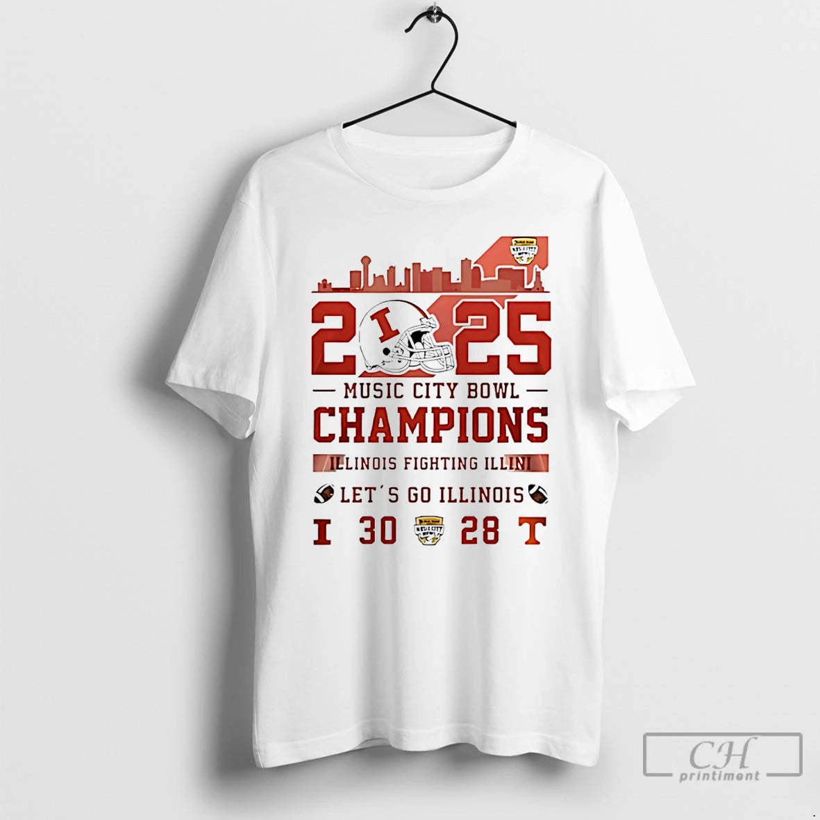 Premium Illinois Football 2025 Music City Bowl Champions Lets Go Illinois T-Shirts, Hoodie, Sweatshirt | PrintMintTees.com