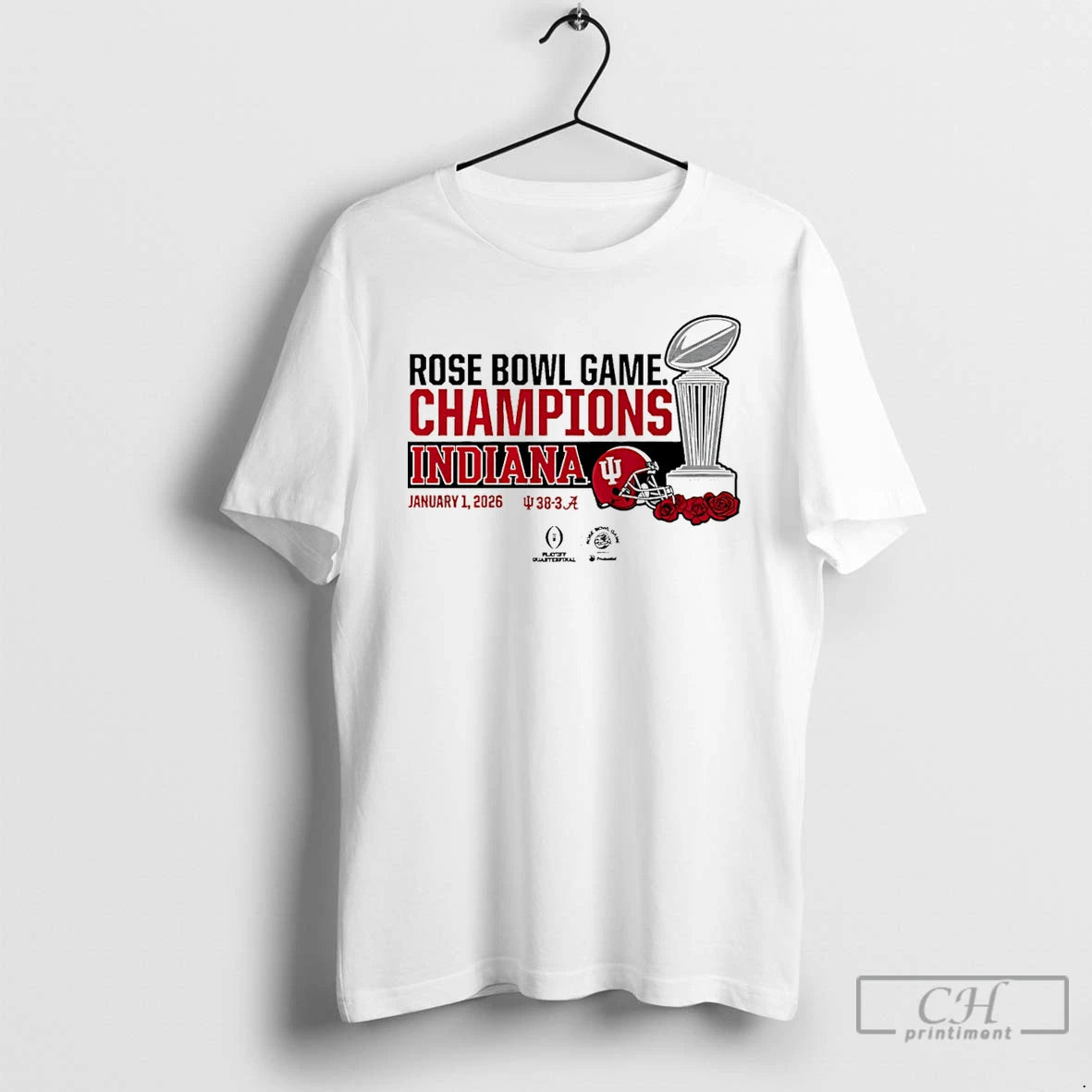 Premium Indiana Football 2026 Cfp Rose Bowl Champions Trophy T-Shirts, Hoodie, Sweatshirt | PrintMintTees.com