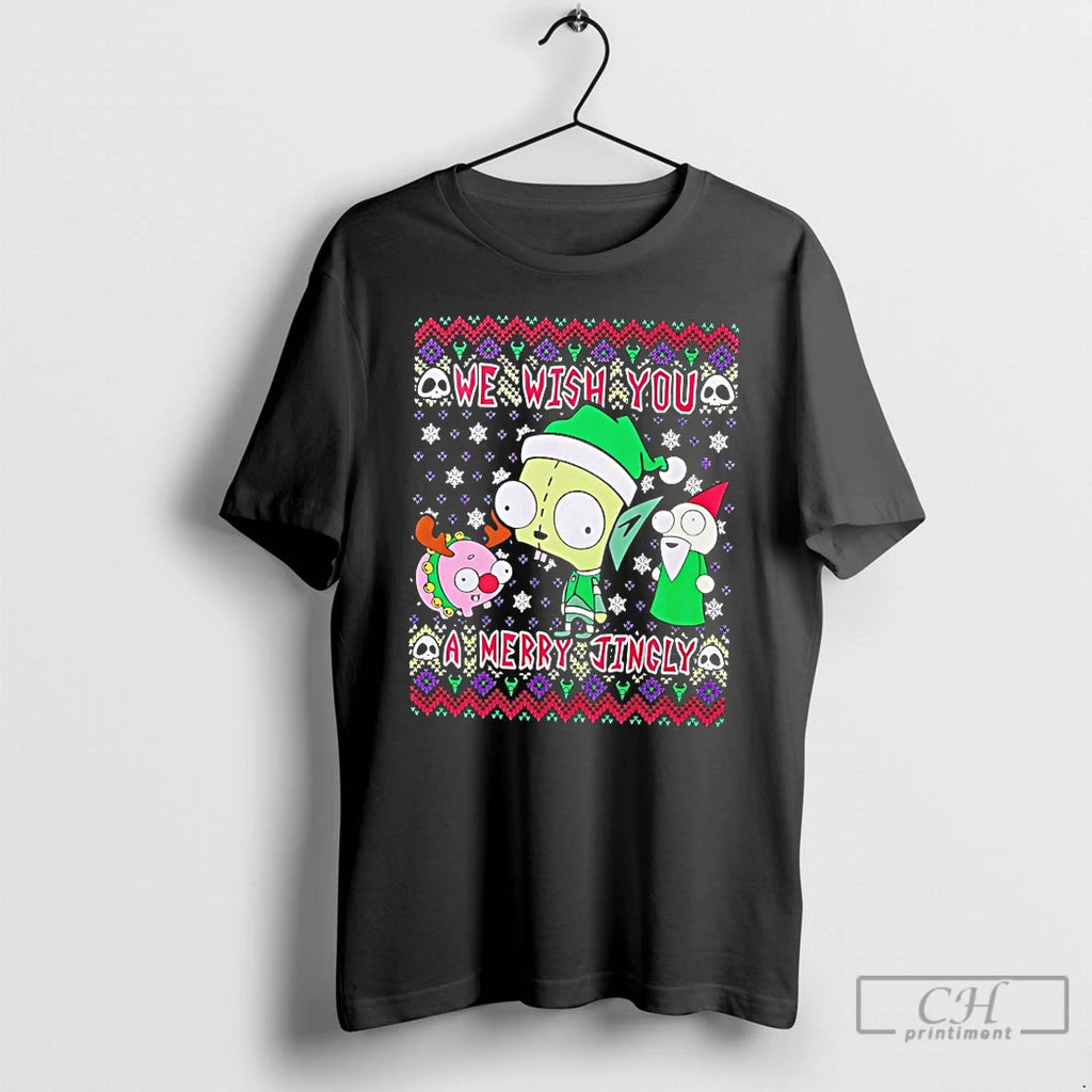 Premium Invader Zim Gir We Wish You A Merry Jingly T-Shirts, Hoodie, Sweatshirt | PrintMintTees.com