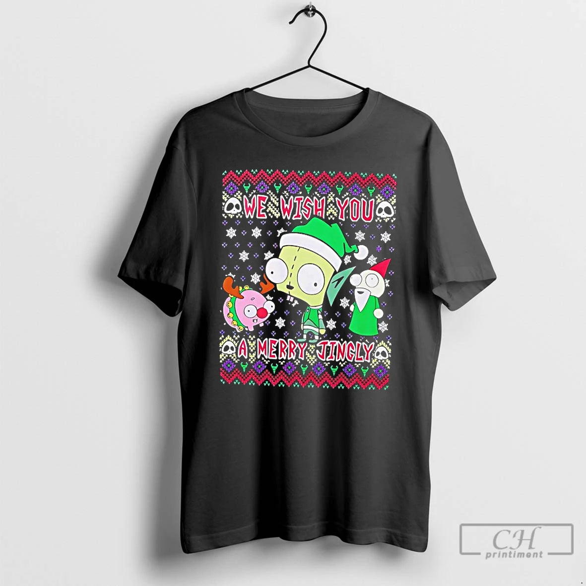 Premium Invader Zim Gir We Wish You A Merry Jingly T-Shirts, Hoodie, Sweatshirt | PrintMintTees.com