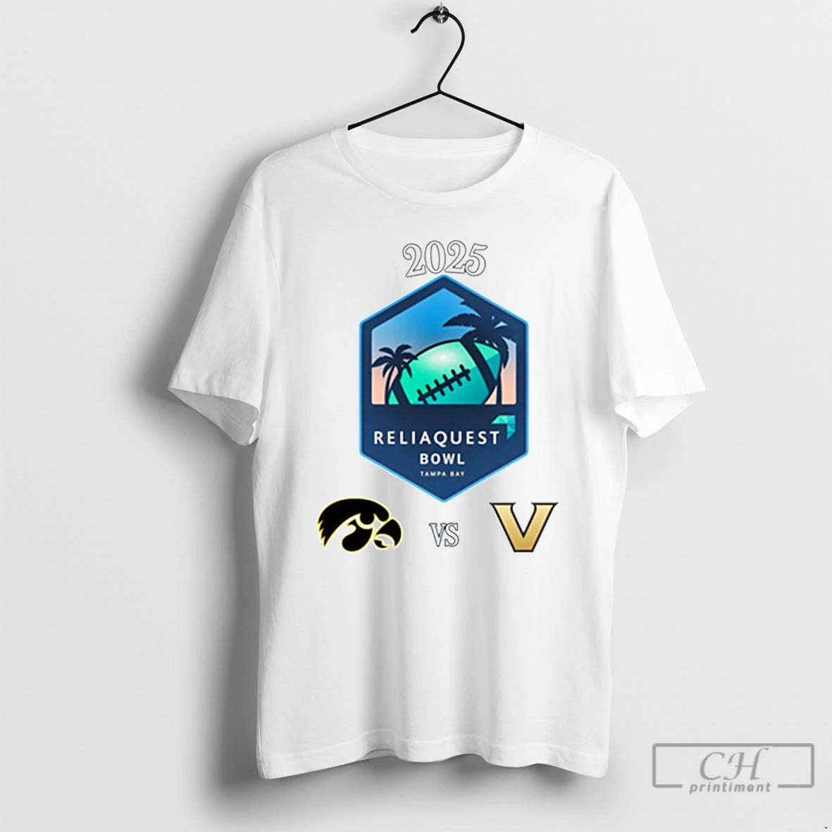 Premium Iowa Hawkeyes Vs Vanderbilt Commodores 2025 Reliaquest Bowl T-Shirts, Hoodie, Sweatshirt | PrintMintTees.com
