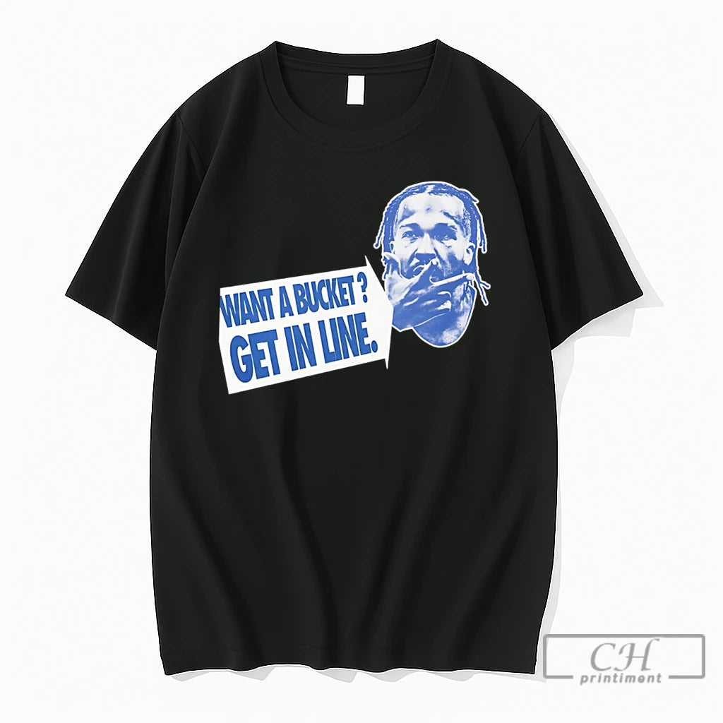 Premium Jalen Brunson New York Knicks Want A Bucket Get In Line Tee T Shirts