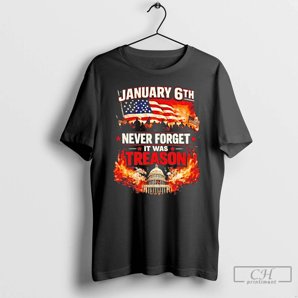 Premium January 6th Never Forget It Was Treason American Flag Tee Hoodie, Sweatshirt | PrintMintTees.com