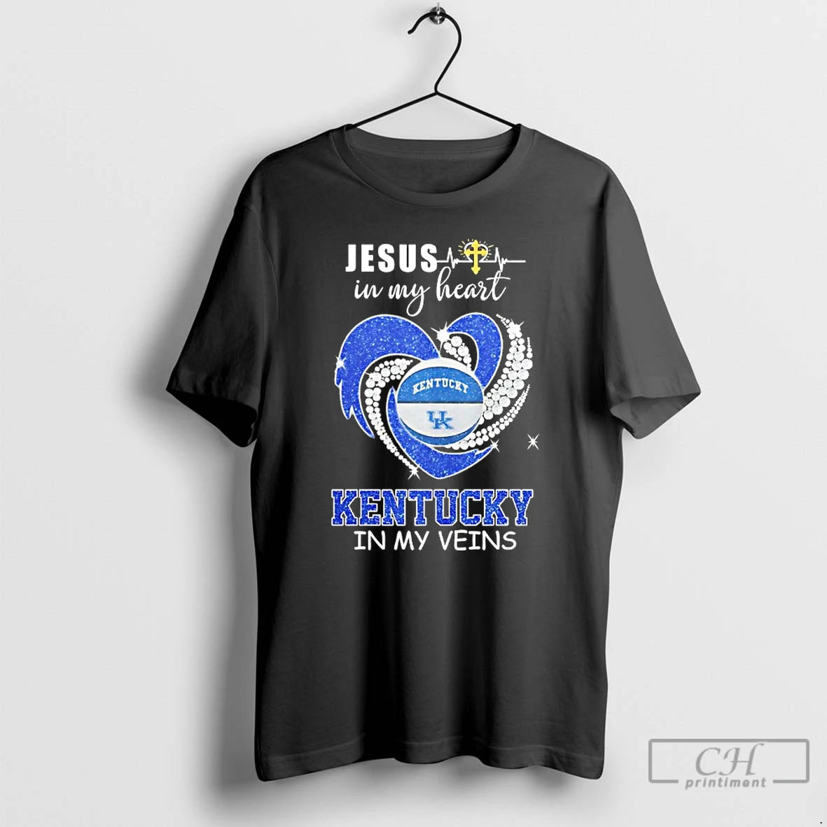 Jesus My Heart Kentucky Wildcats My Veins Diamond Heart T-Shirts, Hoodie, Sweatshirt