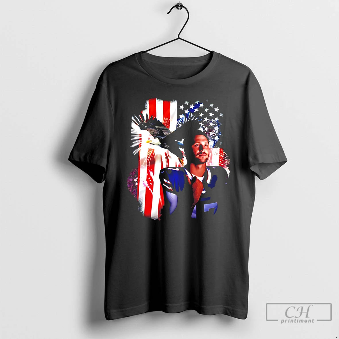 Premium Josh Allen Amenrican Flag Tee