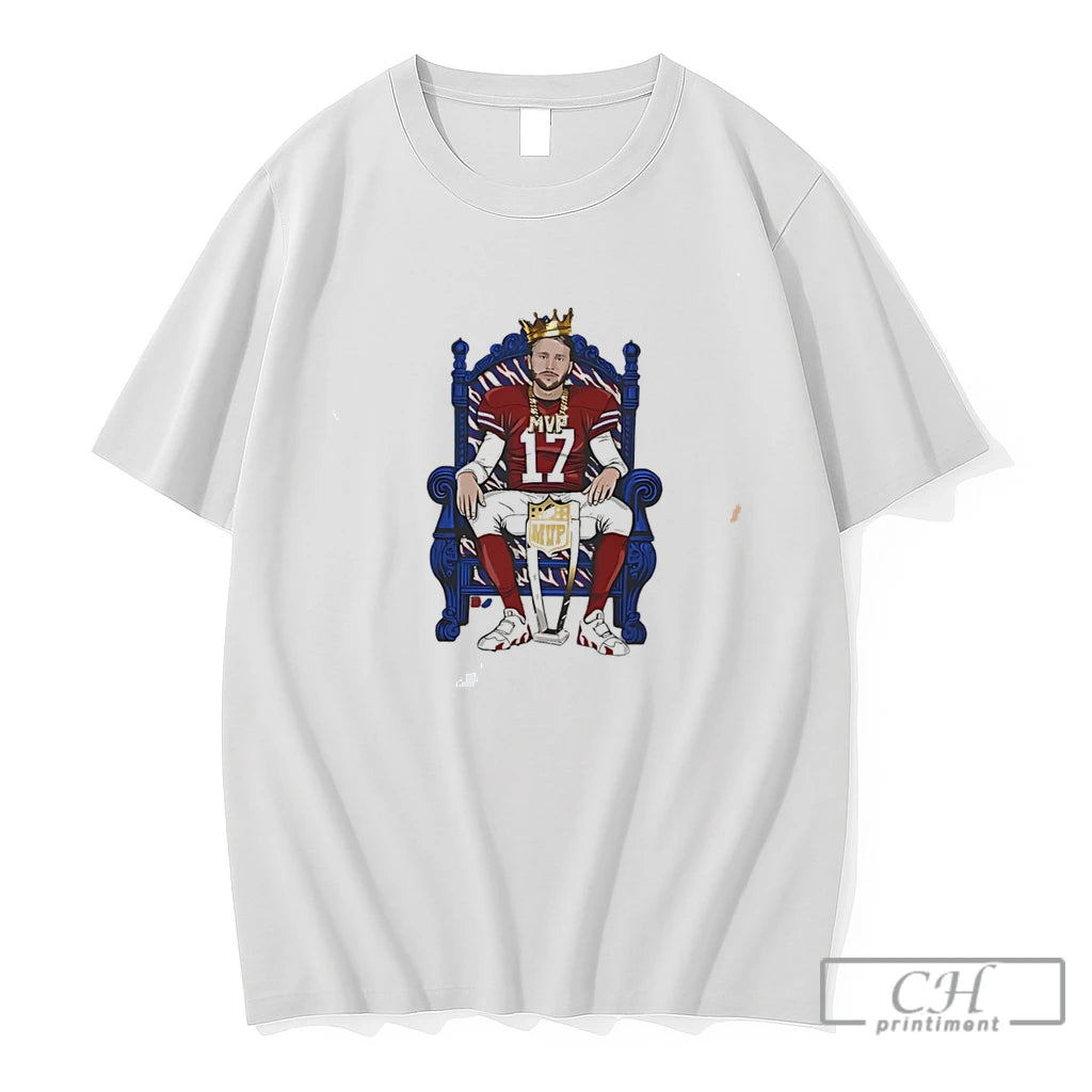 Premium Josh Allen Number 17 Player The Mvp That Wearing Crown Illustration Tee T Shirts