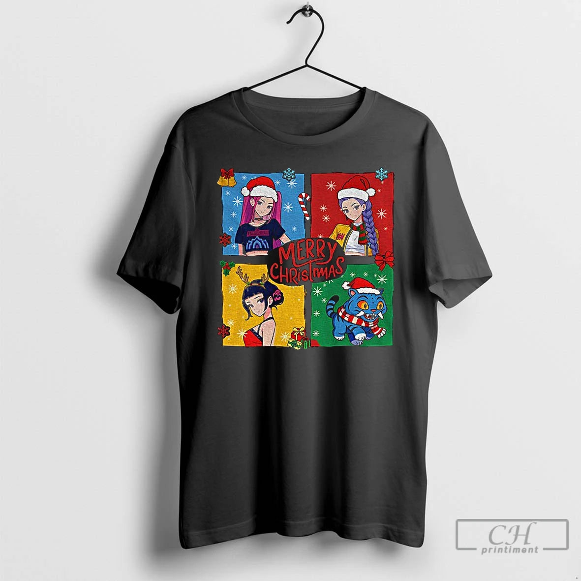 Premium Kpop Demon Hunter Xmas Rumi Mira Zoey Merry Christmas T-Shirts, Hoodie, Sweatshirt | PrintMintTees.com