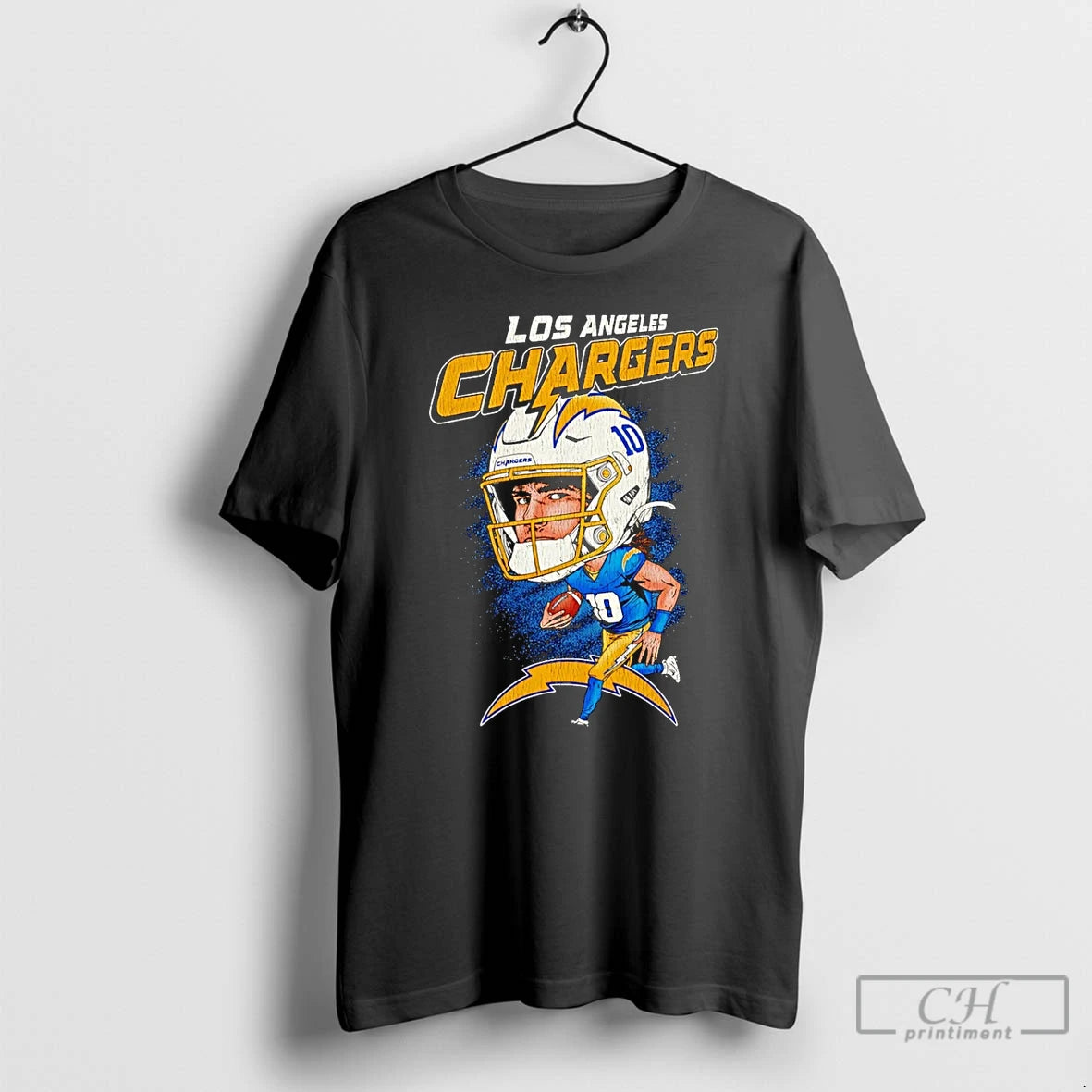 Premium Los Angeles Chargers Justin Herbert Caricature T-Shirts, Hoodie, Sweatshirt | PrintMintTees.com